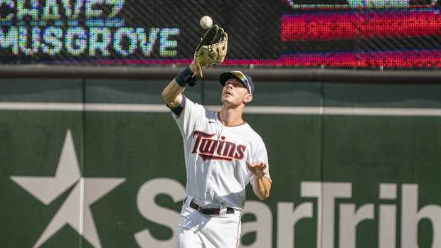 Minnesota Twins OF Max Kepler catches fly ball